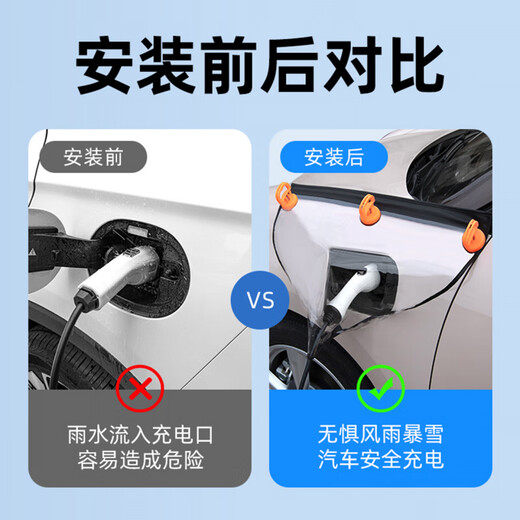 Gongma Charging Gun Rain Cover New Energy Vehicle Grounding Treasure Controller Vehicle Charging Port Pile Rain Cover Suction Cup Waterproof Cover Small Picture--Kaws Model Charging Gun Rain Cover 65*53cm