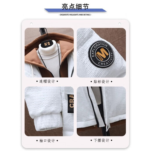 Playboy Men's Down Jacket Short Thickened Winter Jacket Men's Handsome Student Teen 633 Black Thickened M