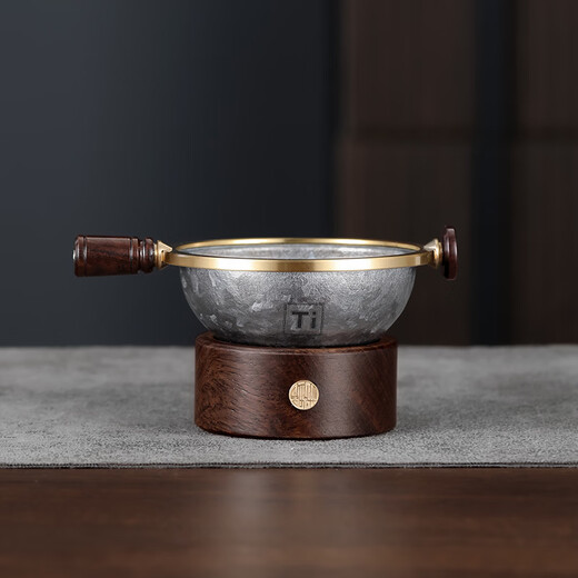 Unclumsy high-end pure titanium tea drain tea filter ebony tea brewing ultra-fine funnel tea filter tea water separation tea set accessories 1-simple pure titanium ebony tea drain set