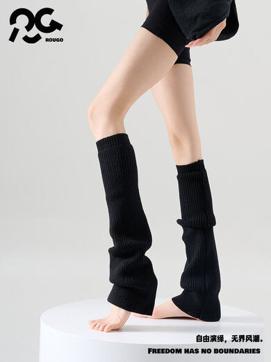 LuluRougo Knitted Socks Covers Pile Socks Women's Autumn and Winter Shark Pants Thickened Flared Leg Covers Bone White