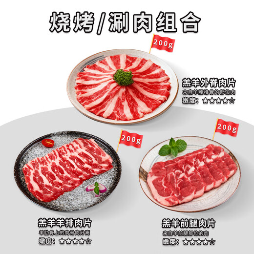 Shuomei Sheep Sai Beitan Sheep Salt-alkaline Lamb Rolled Meat Sliced Fresh 1.2 Jin Jin is equal to 0.5 kg Lamb Hot Pot Stewed BBQ Straight from the Source