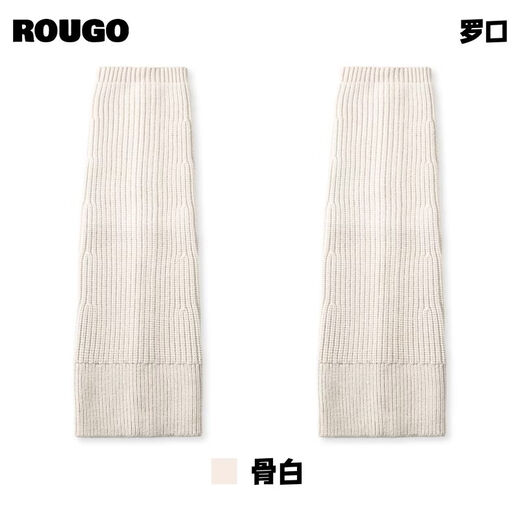 LuluRougo Knitted Socks Covers Pile Socks Women's Autumn and Winter Shark Pants Thickened Flared Leg Covers Bone White