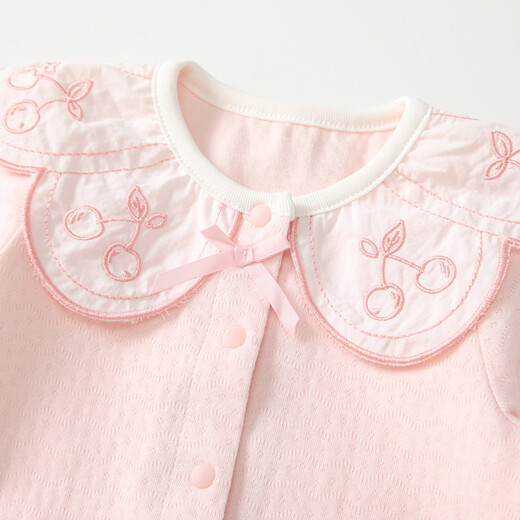 Fanxian baby clothes spring newborn baby girl onesie full moon hundred days princess outing clothes spring and autumn pink 66cm