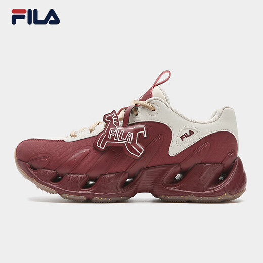 FILA VETTA Women's Shoes Yang Mi's Same Style V-Toe Shoes Dad's Shoes 2026 New Year Fashion Casual Sports Shoes Foam White/Wine Red-WR 36