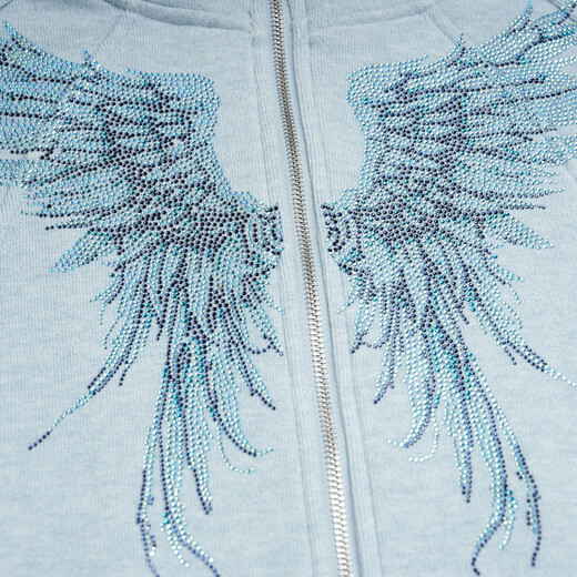 TCH sweatshirt suit for women 25 years autumn and winter fashion hot diamond simple style versatile temperament elegant style three-piece set blue M 100-120Jin Jin equals 0.5 kg