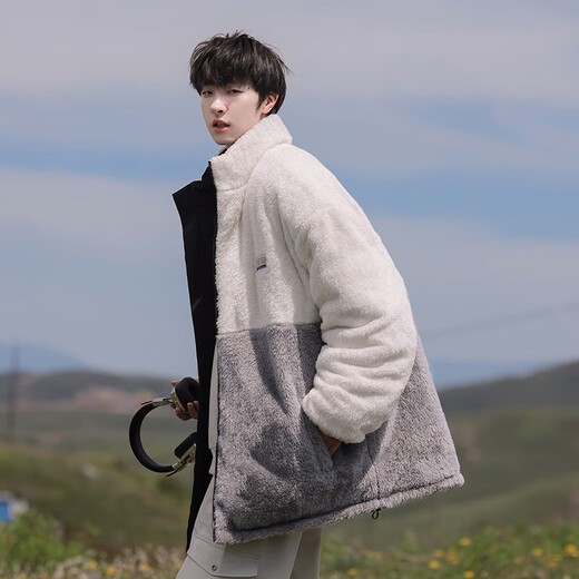 VUUG Outdoor Leisure Sports Stand Collar Winter Cotton Clothes Men's Warm Cotton Clothes Trendy Versatile Jackets Men Black S