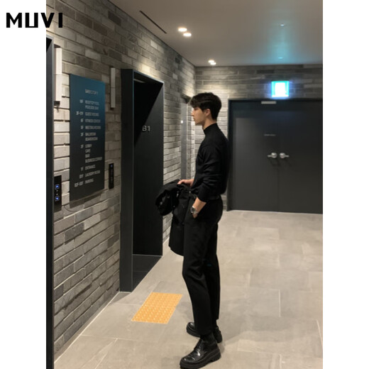 Muweide velvet half turtleneck bottoming long-sleeved shirt for men in autumn basic wear with mature and stable casual men's sweatshirt black 90% of buyers choose XL recommended 125-140 Jin Jin equals 0.5 kg