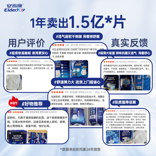 Elderjoy Value Pack Straight Adult Diapers M20 Pieces 48*22cm Diaper Pads Diapers for Elderly Men and Women