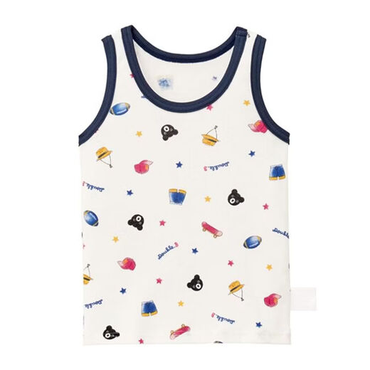 MIKIHOUSE Children's T-shirt Mickey House Twin Bees Pure yarn processing full pattern vest Japan direct mail White(01) 140