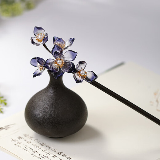 Xiaoqinggua new wooden flower hairpin retro step shake handmade wooden hairpin ancient style hairpin ancient style high-end hairpin F2917 wooden flower hairpin