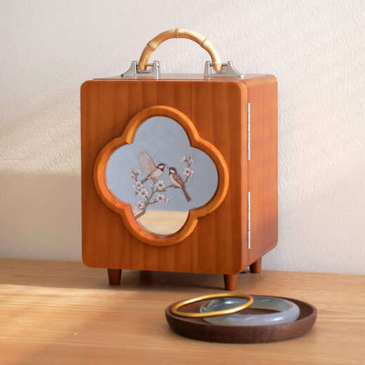 Yusen Yiguo jewelry storage box wedding gift birthday wedding gift high-end exquisite jewelry box happy eyebrow + jewelry box red gift box