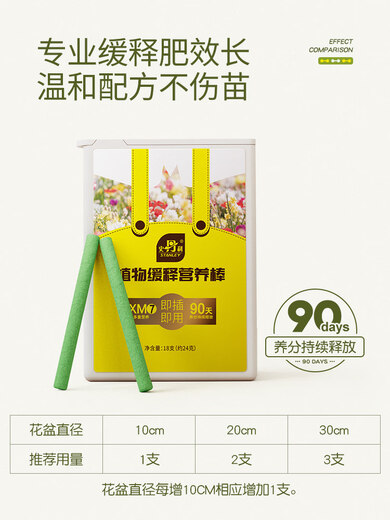 Stanley (STANLEY) slow-release stick home gardening plant nutrition stick slow-release fertilizer universal fertilization small green stick slow-release fertilizer nutrition slow-release stick 18/box + potassium dihydrogen phosphate 500g