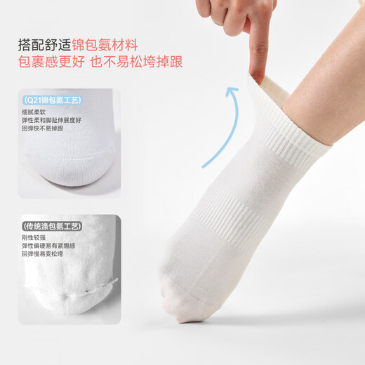 Q21 Trial Q21 Disposable socks for boys and girls, weekly socks, children's no-wash daily travel socks, plain white daily socks, 2 pairs, one size fits all, S size