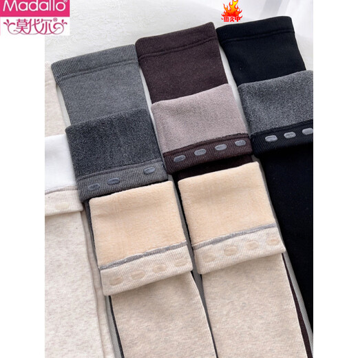 Modal Maillard over-the-knee socks autumn and winter thickened velvet stockings tall warm socks JK non-slip extended thigh socks extended version black one size plus velvet warmth + silicone anti-slip