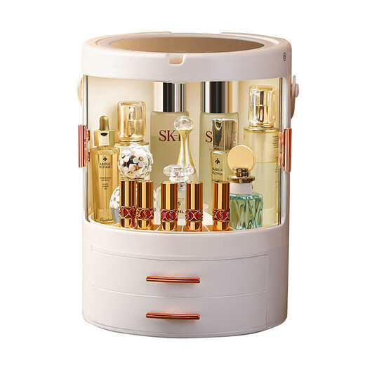 AILUKI Japanese cosmetics storage box dust-proof rotating desktop sense Internet celebrity dressing table with mirror large capacity default