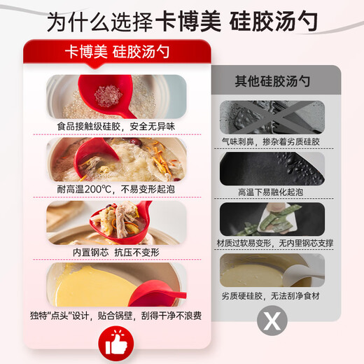 Double exhibition spoon silicone German Kabo Mei Kochblume silicone spoon large household high temperature resistant food grade non-tomato red spoon