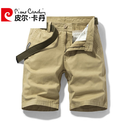 Pierre Cardin Marke Preferred Multi-Pocket Cotton Cargo Shorts Herren Loose Straight Five-Five-Level 2025 Summer Ins Casual Medium Pants 17152 Khaki (ohne Gürtel) 38 3 Fuß 1 (175-190 Jin Jin entspricht 0,5 kg)