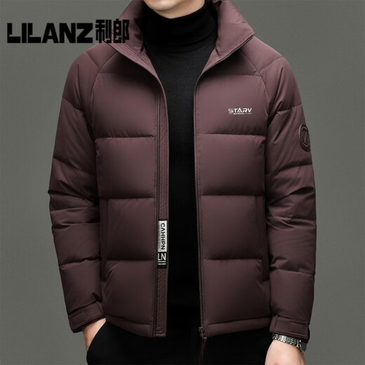 利郎高端轻奢立领羽绒服男冬季新款时尚休闲加厚保暖防寒面包服外套潮 卡其 14XL (180)