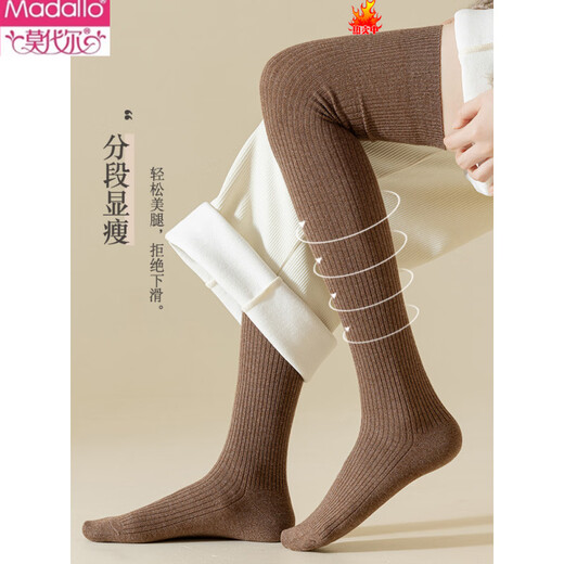 Modal stockings for women, extended over-the-knee socks, non-slip winter wool thigh socks, warm and thickened autumn and winter knee socks, off-white, 2 pairs M, one size fits all, 35-40/silicone non-slip/wool warm socks, 58c left