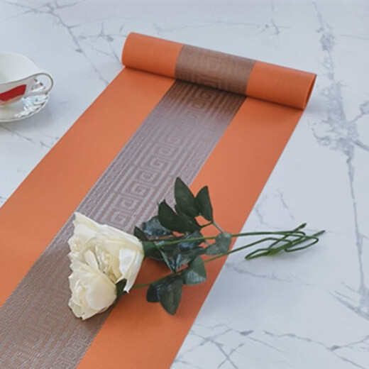 Yusenyi PVC new Chinese Zen tea mat tea table mat tea table rectangular long strip TV cabinet tea 30 cm wide Chinese style light green one meter long