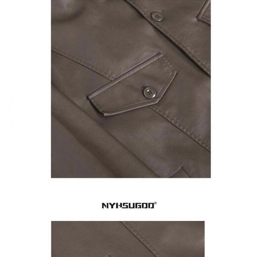 GENIUS international first-line brand spring and autumn new soft leather jacket for men, loose, trendy and versatile, men's leather jacket, fashionable top, autumn clothing, black 2XL, suitable for 180-210Jin Jin is equal to 0.5 kg