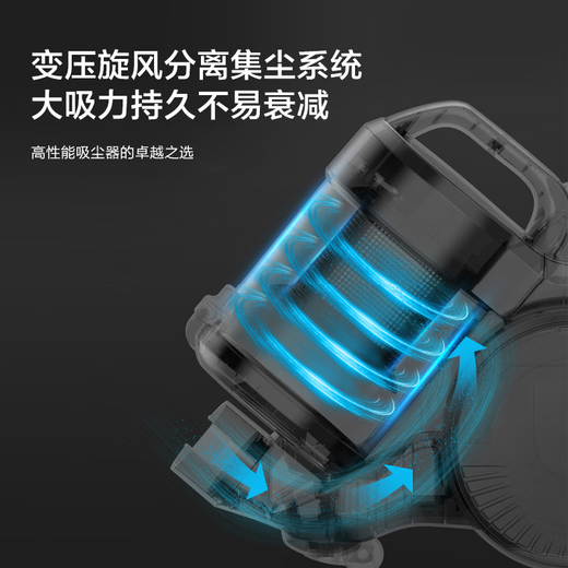 海尔(Haier)吸尘器家用卧式 大吸力大功率 一键自动收线 手持式多功能清洁机HZW1207Z 赤焰红1207
