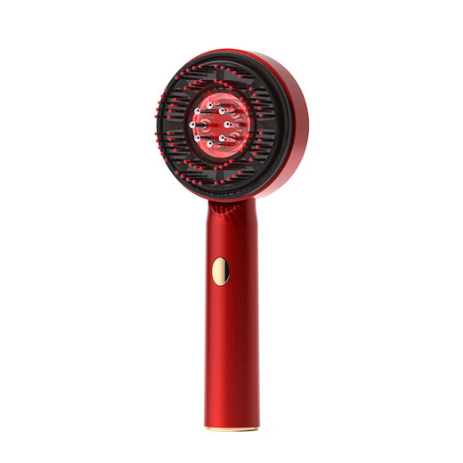 Red light hair growth comb is twice as easy to use as an applicator. Multifunctional electric massage comb for the scalp and head. Infrared laser applicator to introduce essence hair care instrument. Emerald