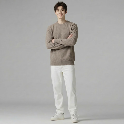 Jingdong Direct Purchase 100 Pure Wool Cardigan Men's Sweater Men's Red Sweater Bottoming Shirt Men's New Year Apricot Regular Pure Wool XL (180) 155-175Jin Jin is equal to 0.5 kg