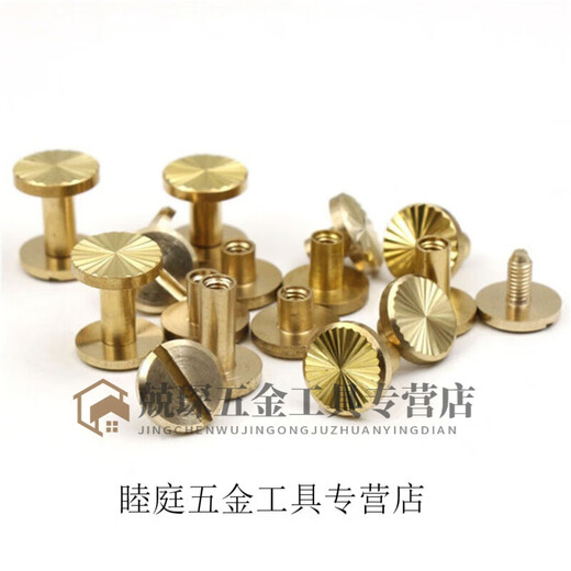 RSRDDY customized copper rivets diy loose-leaf brass account book nails leather goods sub-rivets account book order screws 10*4* rod length 10mm nuts + screws