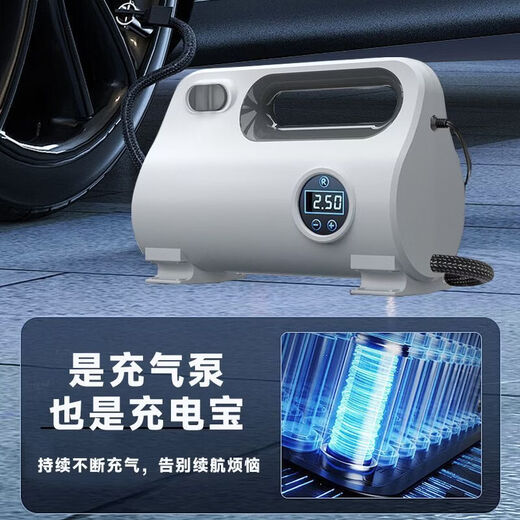 Workhorse carries 12v convenient high-power air pump for cars, SUVs, electric vehicles, universal inflator, wired pointer model, can measure tire pressure + convenient storage