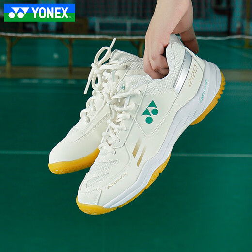 Yonex new badminton shoes for men and women, comfortable and breathable sports shoes, training shoes, competition shoes, non-slip and wear-resistant SHB220CR, off-white 41