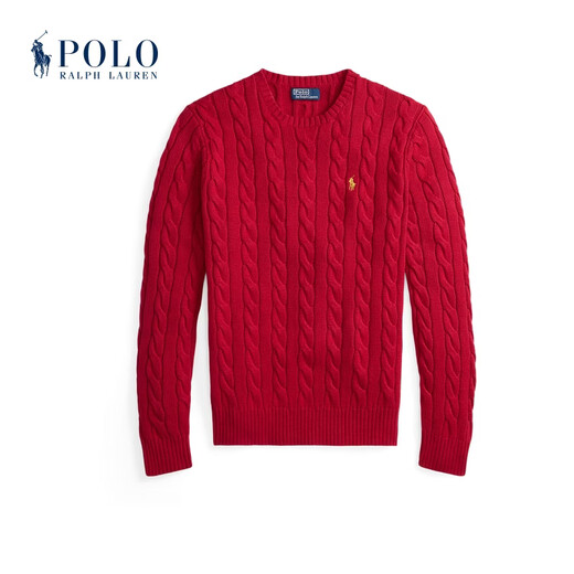 Polo Ralph Lauren Men's 26 Early Spring New Year Series Cable Knitted Cotton Sweater 600-Red L