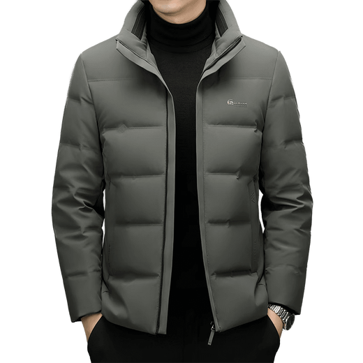 LILANZ Down Jacket 2025 Winter New Casual Business Men's White Duck Down Stand Collar Short Fashion Down Jacket Black M (170)