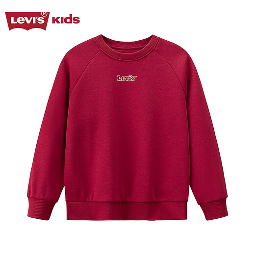 Levi s Levis Boys New Year Sweater Pure Cotton New Year Clothes 2025 Winter New Soft and Comfortable Children's Red Clothes Chili Red 140/68 Recommended Height 128-140cm