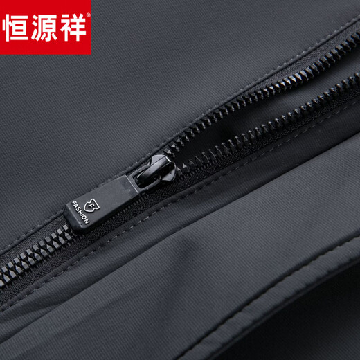 恒源祥男士可脱卸内胆连帽羽绒服中老年加厚冬季白鸭绒保暖爸爸外套 深灰色 L 175/92A 体重105-125