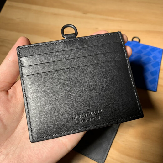 Montblanc (MONTBLANC) Fashion Series 6 Card Slots Business Style Men's Card Holder Black with Hook