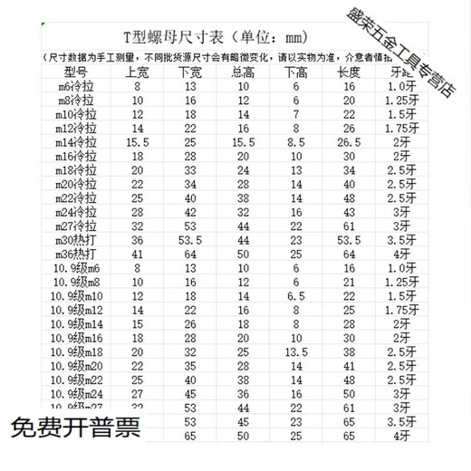 Yingtang 45 steel T-type nut machining center trapezoidal slot slider nut T-type block M6M8M10M12M16M20M24M30 M10 (bottom width 18, top width 11.8, total height 14) 2 pieces