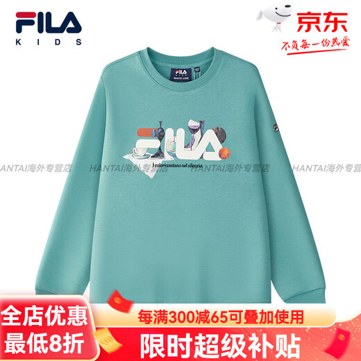 FILA boys' sweatshirt autumn new loose round neck pullover dark blue-FGN 140 cm