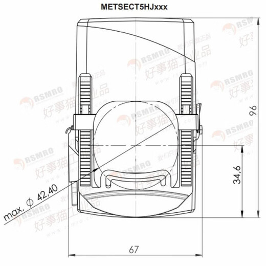 Schneider split current transformer CT current ratio 300/5 busbar 42.4x43 METSECT5HJ030 current transformation ratio 300_5 busbar or