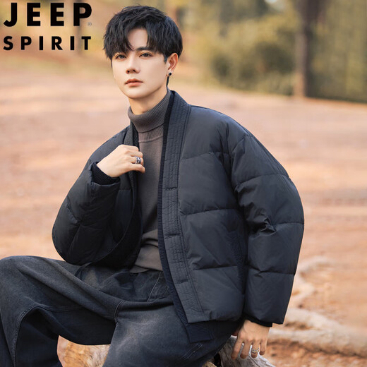 JEEP SPIRIT New Chinese style Chinese style down jacket men's winter thickened warm and cold-proof clothing high-end men's jacket black XL