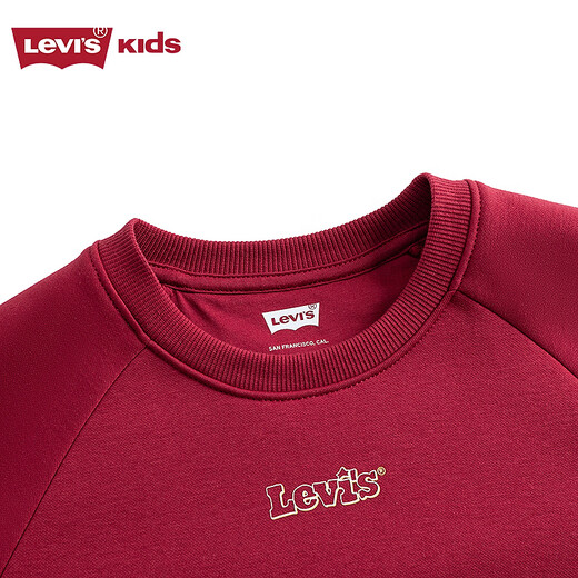Levi s Levis Boys New Year Sweater Pure Cotton New Year Clothes 2025 Winter New Soft and Comfortable Children's Red Clothes Chili Red 140/68 Recommended Height 128-140cm