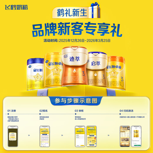 Feihexing Feifan Zhuorui upgraded 3-stage infant formula (1-3 years old) 750g*6 HMO 28-day fresh delivery