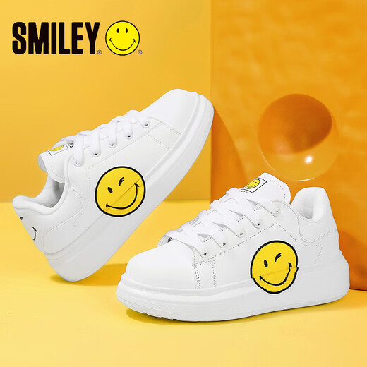 SMILEY2025 new versatile white shoes children's sneakers boys and girls sports shoes white 31 inner length 20.0cm