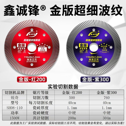Xinchengfeng upgraded gold version ceramic tile cutting blade ceramic dry cutting vitrified tile all-ceramic marble microcrystalline stone diamond saw blade all-ceramic dry cutting 200+ (gold version) 1 piece upgraded and sharper