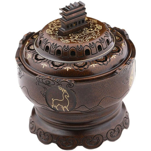 Shantou Lincun antique pure copper tea ceremony seal incense burner home creative ornaments and gifts Dunhuang Fuhai + Nha Trang Shen