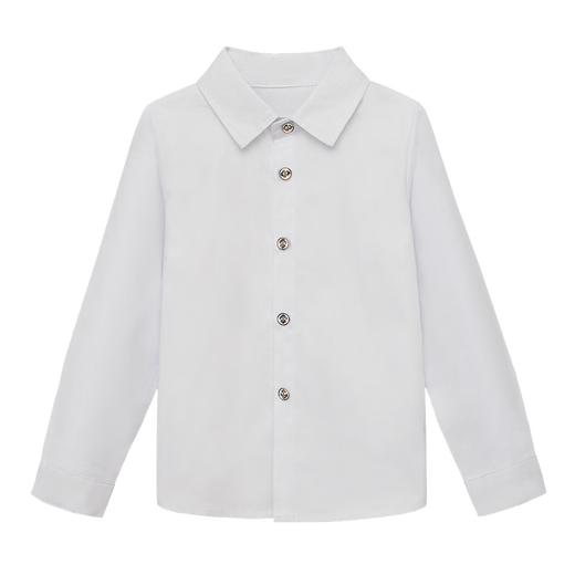 Kalfit children's shirt Korean style children's clothing long-sleeved shirt boy white velvet shirt New Year's greetings white velvet 150