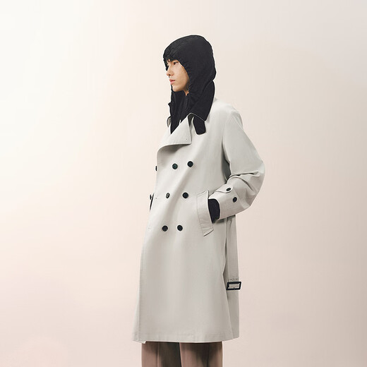 Sketch men's 2026 spring new windbreaker H-shaped hooded oversize long 9Q1920680 126 gray M