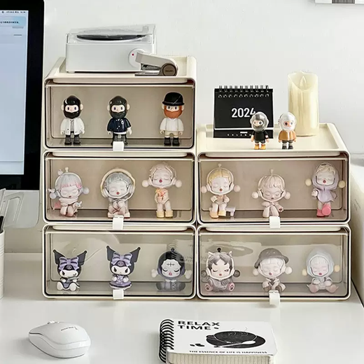 Yusen Yiyake display cabinet storage box transparent box desktop drawer-type blind Mart ornaments hand-made power rack storage bubble (five-layer display and storage) thickened and no odor (five-layer display and storage) thickened and no odor