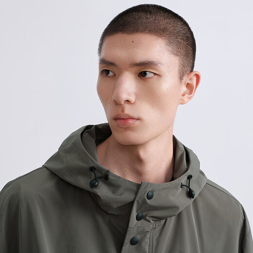 GXG Men's Outdoor Functional Long Hooded Windbreaker Spring 2026 G26A081001 Moss Green M