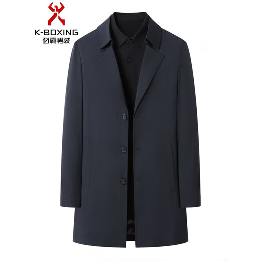 KBXNG Jinba windbreaker mid-length dad autumn and winter coat thickened business casual medium and large size tops mall same style 2123#Navy M 170 weight 100-115Jin Jin is equal to 0.5 kg